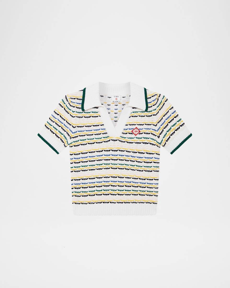 Tuck Stitch Crop Polo Shirt